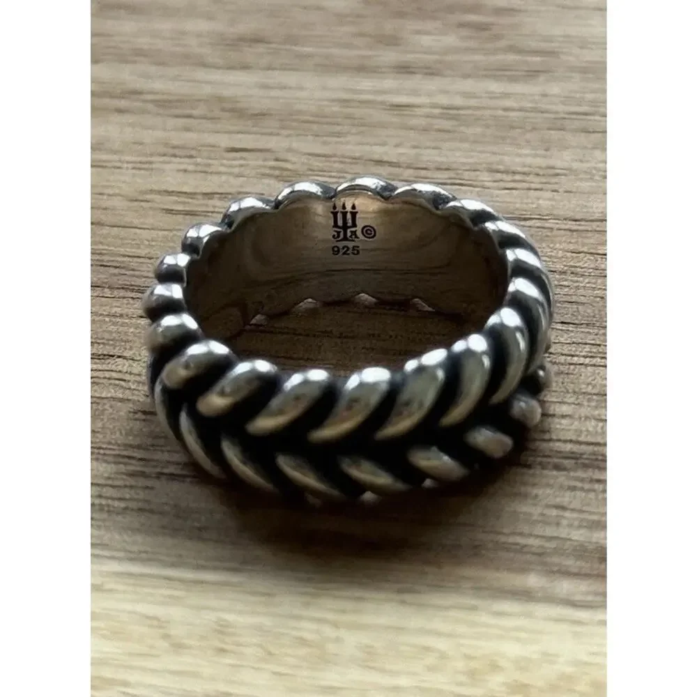 James Avery Retired Sterling Silver Double Braided Rope Ring Size 6.5